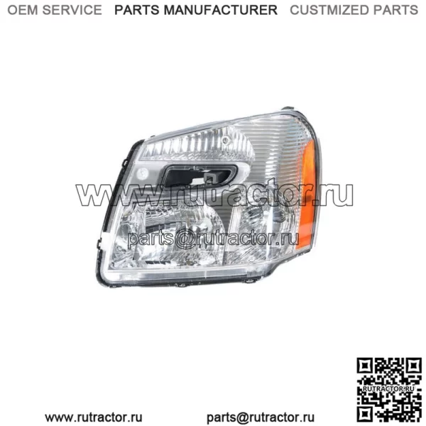 Левый для 2005-2009 Chevy Equinox Галогеновая фара в сборе хромированный корпус прозрачный