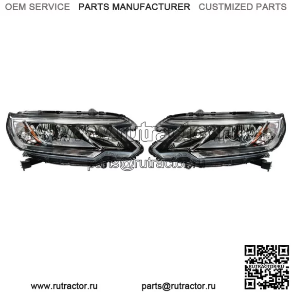 Фары водителя и пассажира в сборе для 2015-16 Honda CR-V Halogen W/DRL Clear