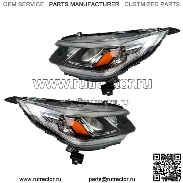 Фары водителя и пассажира в сборе для 2015-16 Honda CR-V Halogen W/DRL Clear - Image 2