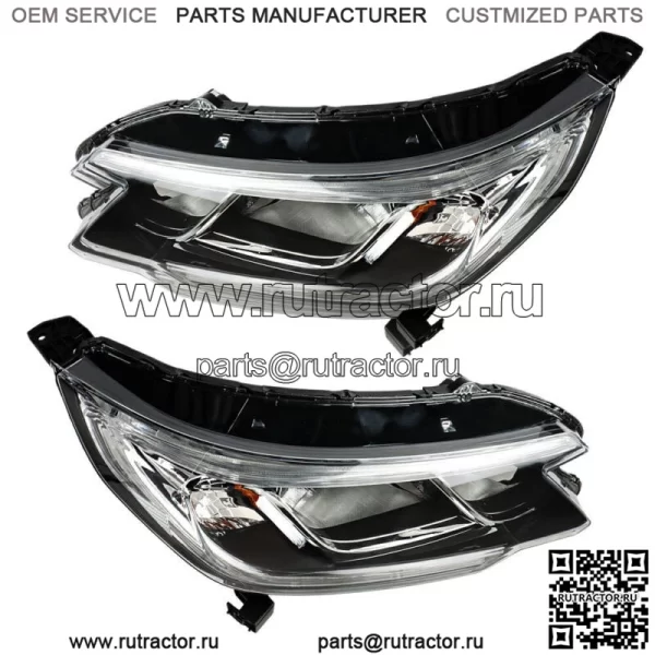 Фары водителя и пассажира в сборе для 2015-16 Honda CR-V Halogen W/DRL Clear - Image 4
