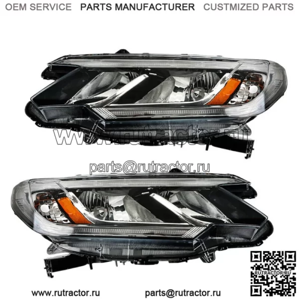 Фары водителя и пассажира в сборе для 2015-16 Honda CR-V Halogen W/DRL Clear - Image 5