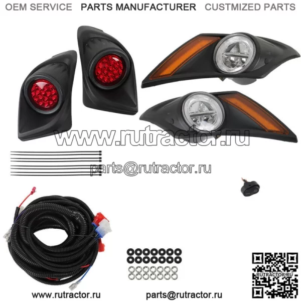 Подходит для Yamaha Drive2 Golf Cart LED Headlight Taillight Light Kit (2017-Up) - Image 2