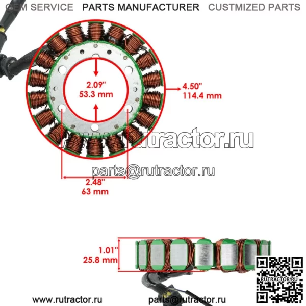 Статор для Honda TRX400FW Fourtrax Foreman 4X4 1995 1996 1997 1998 1999 2000 01 (для: Honda FourTrax Foreman 400) - Image 2