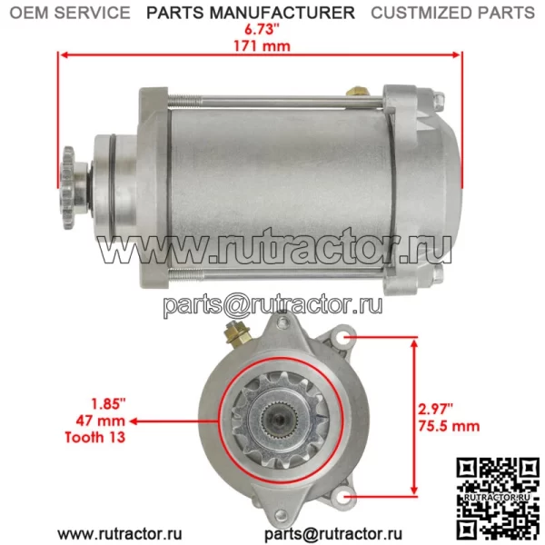 Стартер для квадроцикла Kawasaki KLF300 Bayou 300 21163-1141 новый - Image 2