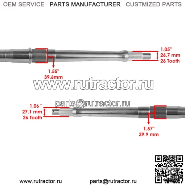 Вал заднего колеса для Can-Am DS650/DS650 Baja 2000-2003 705500327 - Image 3