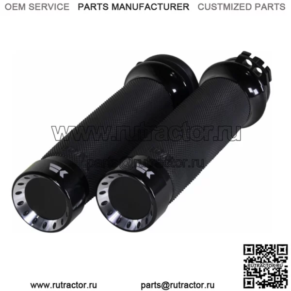Пара ручек Khrome Werks Turbine Contour с черным кабелем Harley Touring Softail 08+ (для: Harley-Davidson)