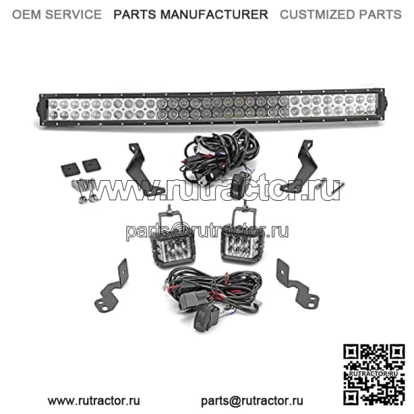 Совместимо с моделями Polaris RZR XP 1000 900, верхняя часть крыши, 32-дюймовый 180-ваттный светодиодный изогнутый световой бар, комплект кронштейнов для крепления + 4-дюймовый 60-ваттный боковой светодиодный фонарь, кронштейны для крепления на стойке с комплектом проводки