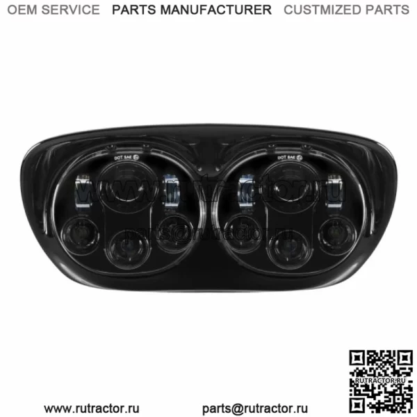 Белая светодиодная затемненная двойная фара Visionz 75 Вт Harley FLTR 98-13 (для: Harley-Davidson)