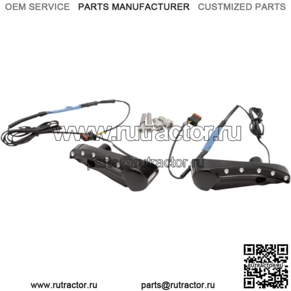 Комплект передних поворотников Covingtons Dimpled, черный, 2015+ Harley Road Glide (для: Harley-Davidson)