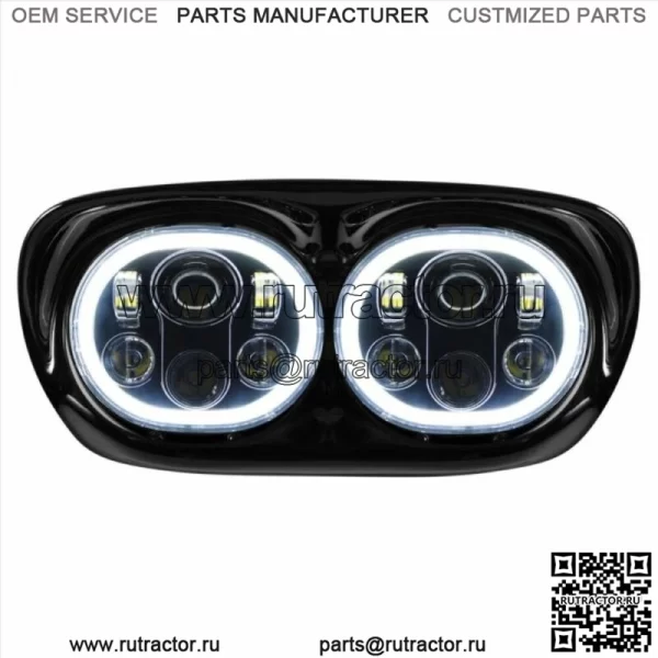 Белая светодиодная черная фара Dual Visionz Halomaker для Harley FLTR 98-13 (для: Harley-Davidson)