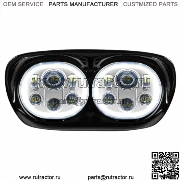 Белая светодиодная хромированная фара-фара Dual Vision Halomaker Harley FLTR 98-13 (для: Harley-Davidson)