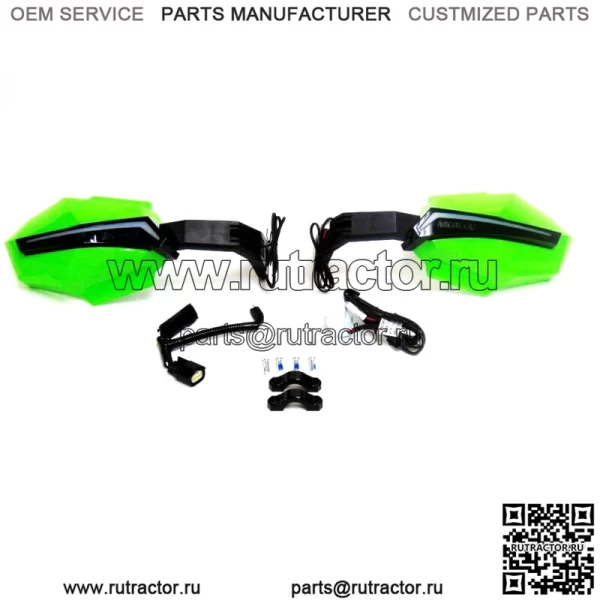 Комплект светодиодной защиты рук для снегохода Procross Medium Green 8639-355