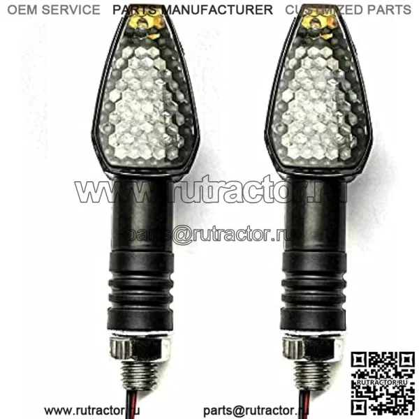 Tech Smoked Turn Signal Indicator Blinker LED Light Lamps For Motorcycle, 10-SMD Amber - Image 2