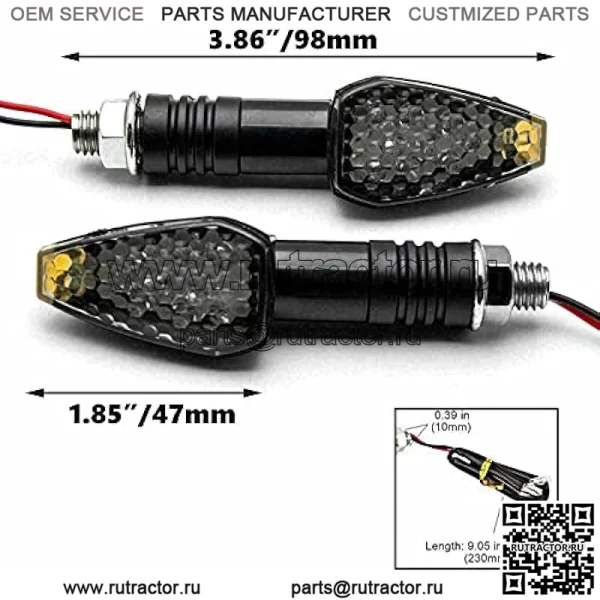 Tech Smoked Turn Signal Indicator Blinker LED Light Lamps For Motorcycle, 10-SMD Amber - Image 3
