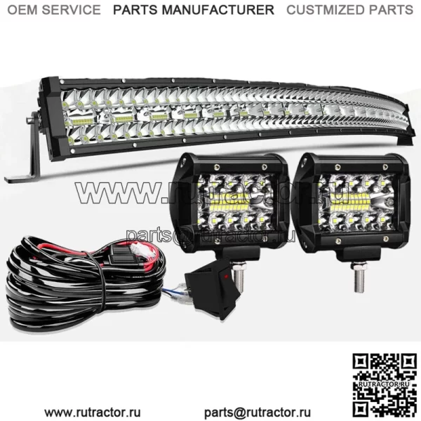 Для Kawasaki Teryx 800 750 Mule 610 4010 Крыша 50" светодиодная изогнутая световая балка + 4" стойки (для: более чем одного транспортного средства)