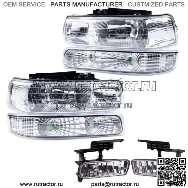 Подходит для фар и противотуманных фар Chevy Silverado 1999-2002 гг., Tahoe Suburban 2000-2006 гг. (для: более чем одного транспортного средства)