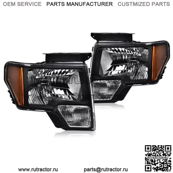 Черные фары левые и правые, подходят для пикапа Ford F150 F150 2009-2014 гг. (для: Ford F-150)