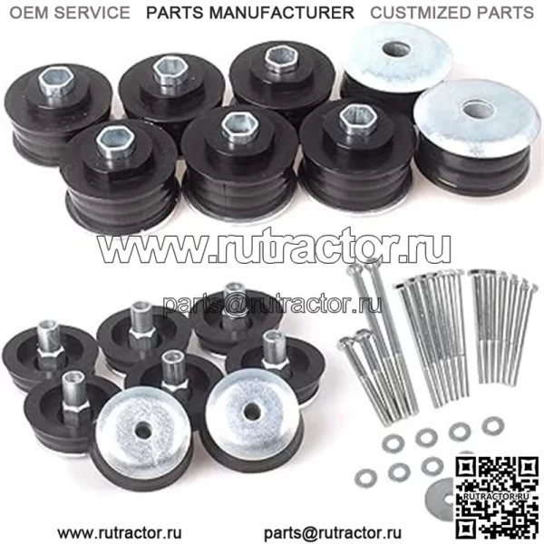 Втулка крепления кузова KF04060BK совместима с Ford F250 F350 2008-2016 Super Duty 2WD 4WD, полиуретановые стальные втулки и крепеж для кабины и кузова. Черный