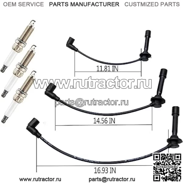 Комплект проводов и свечей зажигания MIA11722 MIA11723 MIA11724 Совместимо с John Deere 825i 825i S4, расширенная версия (3 шт.) XTPTFABS - Image 3