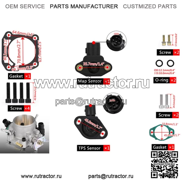 Подходит для Honda Civic Accord B16 B18 Дроссельная заслонка 309-05-1050 70 мм с датчиком - Image 4