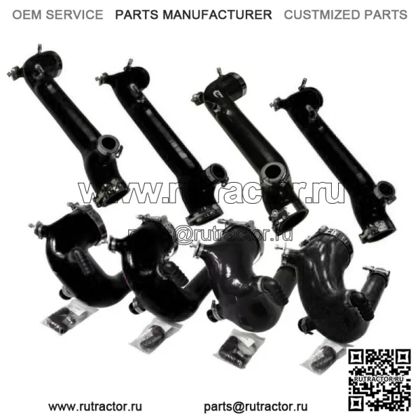 SxS Polaris RZR XP XP4 Turbo & S Силиконовый комплект зарядной трубки 2016 - 2024 ОРАНЖЕВЫЙ - Image 2