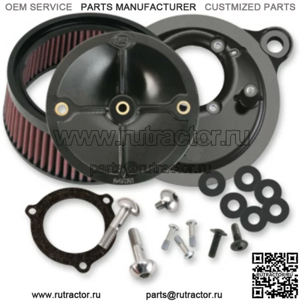 Комплект воздухоочистителя Cycle Stealth Black Harley Touring 03-17 66 мм Throttle Hog (для: Harley-Davidson)