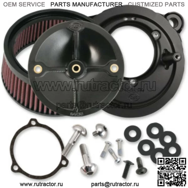 Комплект воздухоочистителя Cycle Stealth Black Harley Touring 08-17 58MM Throttle Hog (для: Harley-Davidson)