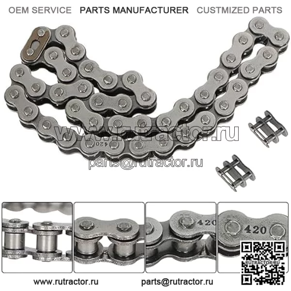 Цепь для мини-велосипеда Coleman CT200U BT200X CT200U-EX Мини-велосипед Baja Warrior MB165 MB200 Передний промежуточный вал-#420 Цепь -42 звена - Image 2